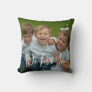 Personalised Family Photo We Love You Throw Pillow