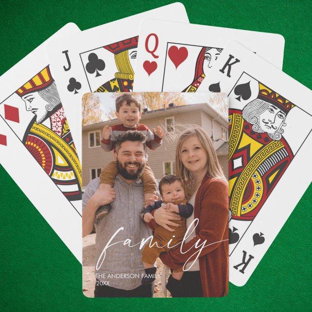 personalised Family Photo With Custom Text Playing Cards (Creator Uploaded)
