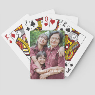personalised Family Photo With Custom Text Playing Cards