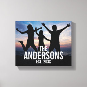 Personalised Family Photo with Family Name Canvas Print
