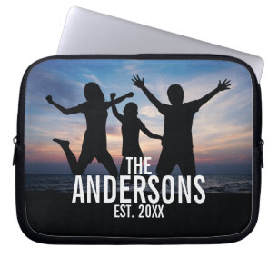 Personalised Family Photo with Family Name Laptop Sleeve