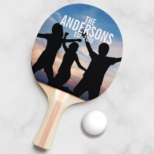 Personalised Family Photo with Family Name Ping Pong Paddle