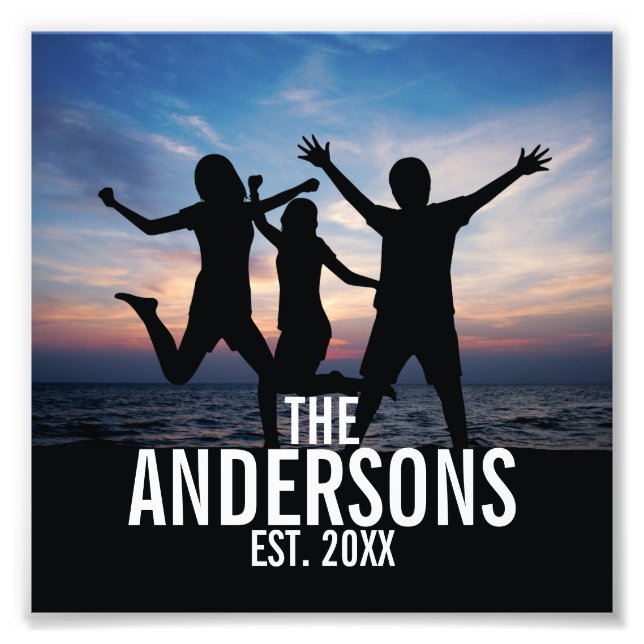 Personalised Family Photo with Family Name Print (Front)