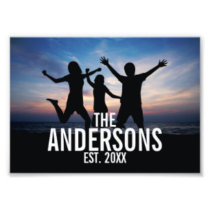 Personalised Family Photo with Family Name Print