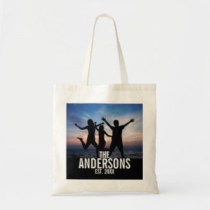 Personalised Family Photo with Family Name Tote Bag