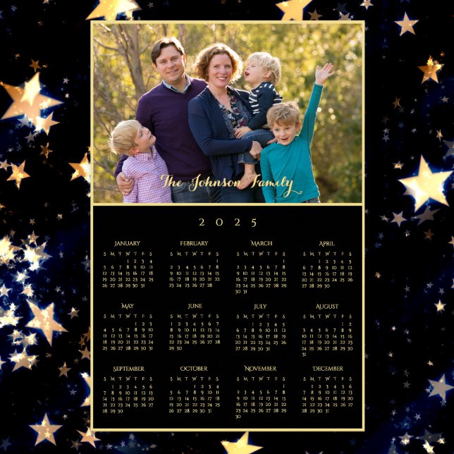 Personalised Family Photo Yearly 2025 Calendar Poster (Personalized Family Photo Yearly 2025 Calendar Poster)