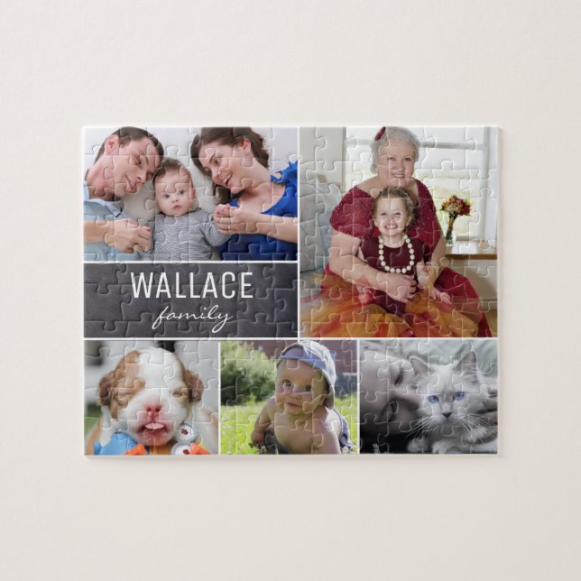 Personalised Family photos Christmas Gift Jigsaw Puzzle (Horizontal)