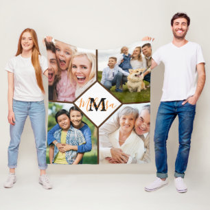 Personalised family photos fleece blanket