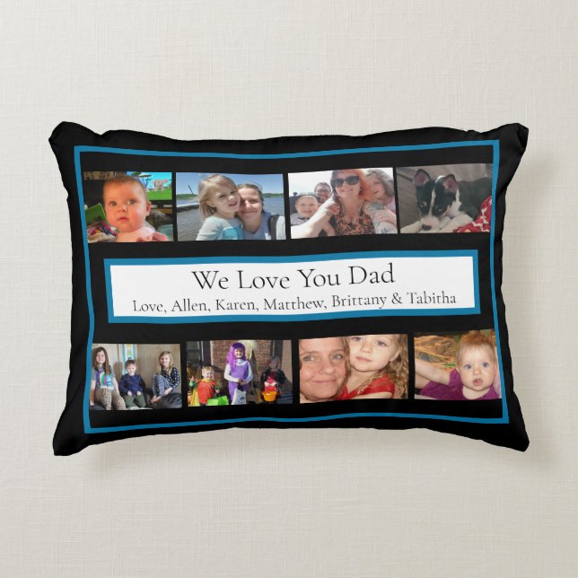 Personalised Family Photos | Gifts for Dad    Decorative Cushion (Front)