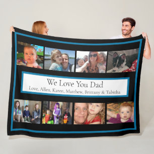 Personalised Family Photos   Gifts for Dad     Fleece Blanket