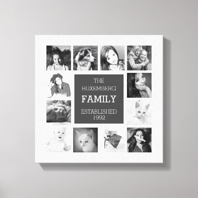 Personalised Family Photos in Collage Canvas Print (Front)