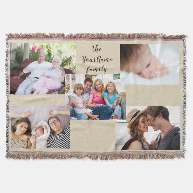 Personalised Family Photos Inspirations Throw Blanket (Front)