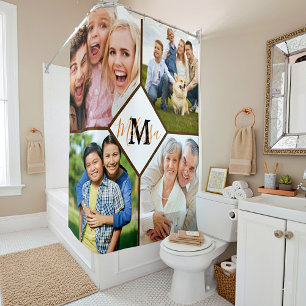 Personalised family photos  shower curtain