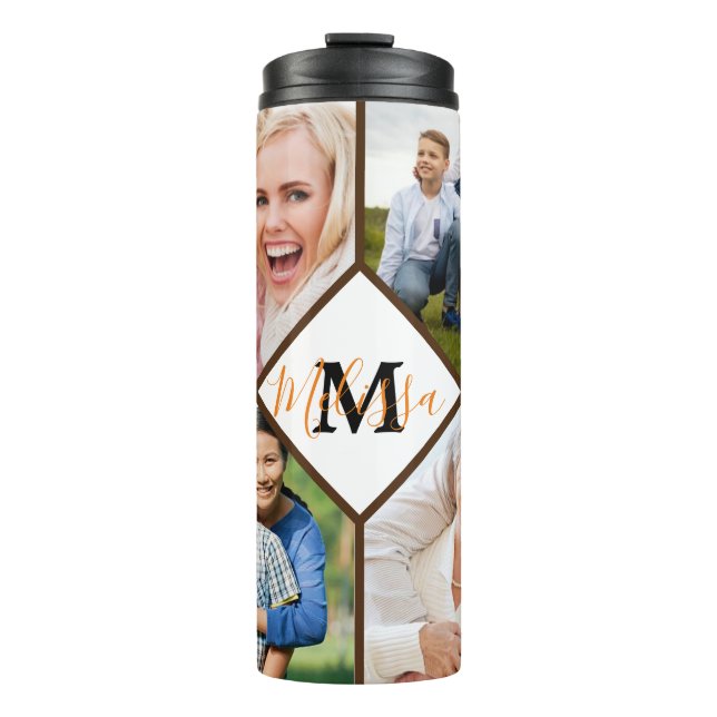 Personalised family photos  thermal tumbler (Front)