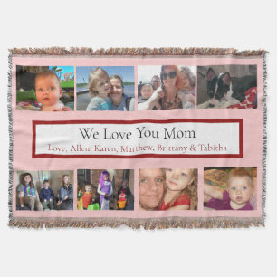Personalised Family Photos  Throw Blanket