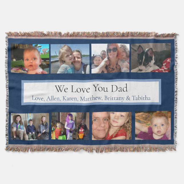 Personalised Family Photos Throw Blanket (Front)