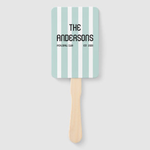 Personalised Family Pickleball Club Name Design Hand Fan