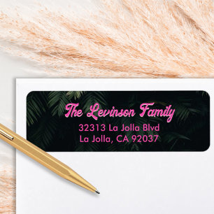 Personalised Family Pink Tropical Return Address