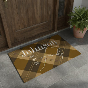 Personalised Family Plaid Doormat