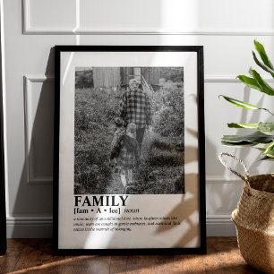 Personalised Family Portrait Custom Message Photo Poster