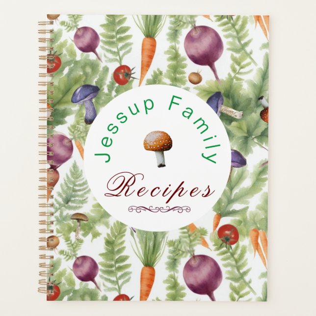 Personalised Family Recipes Binder, Recipe Book Planner (Front)