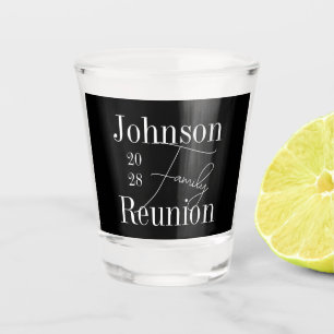 Personalised Family Reunion Black and White Party Shot Glass