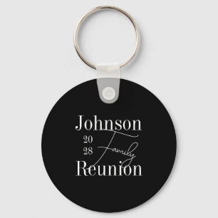 Personalised Family Reunion Black White Keepsake Key Ring