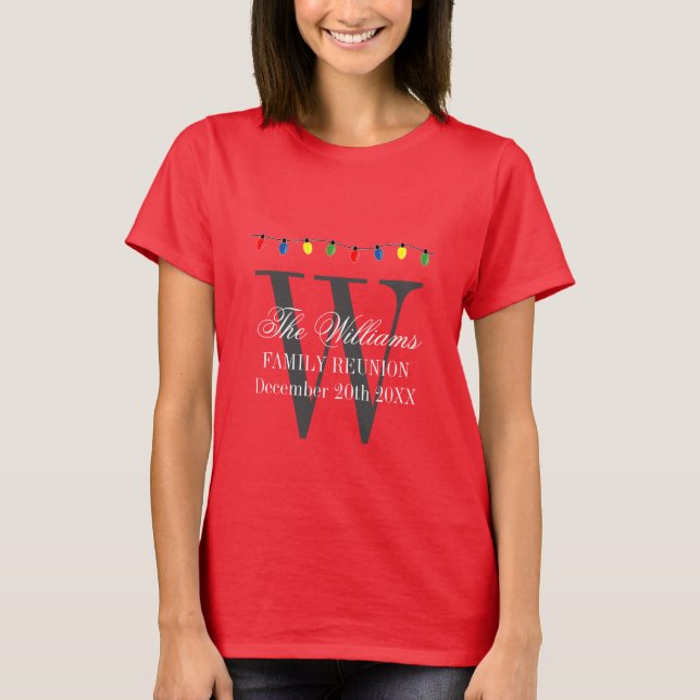 Personalised family reunion Christmas t shirts (Front)