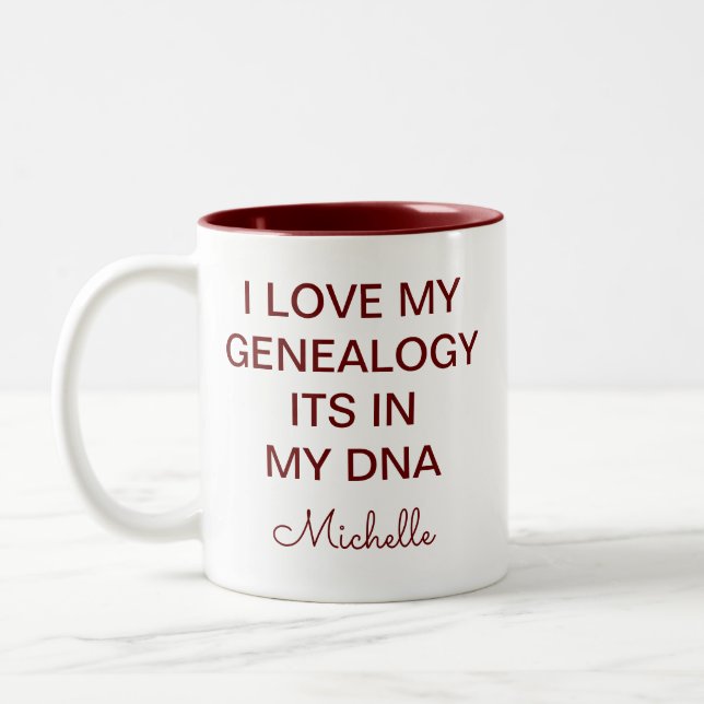 Personalised Family Reunion Cousins Keepsake Two-Tone Coffee Mug (Left)