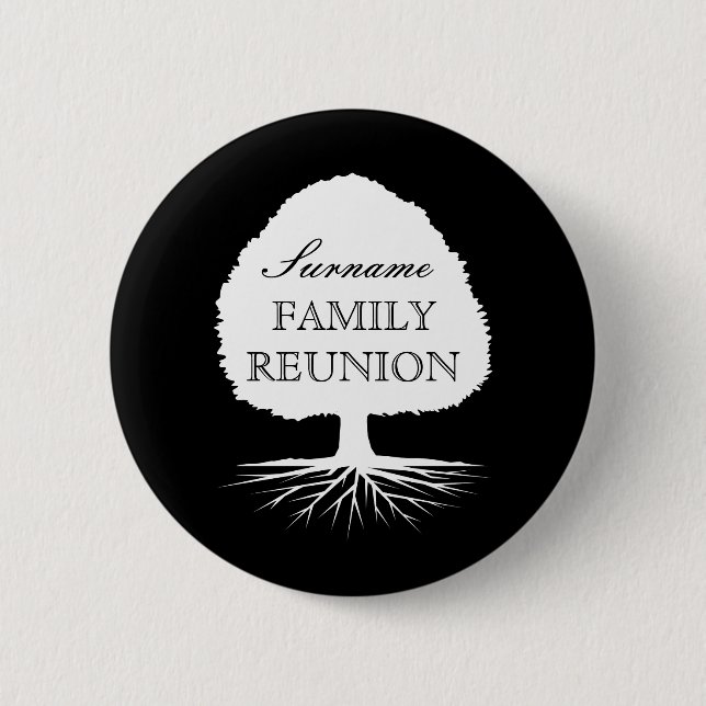 Personalised family reunion family tree buttons (Front)