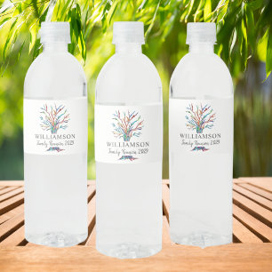 Personalised Family Reunion Family Tree Water Bottle Label