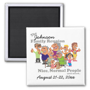 Personalised Family Reunion Funny Cartoon Magnet