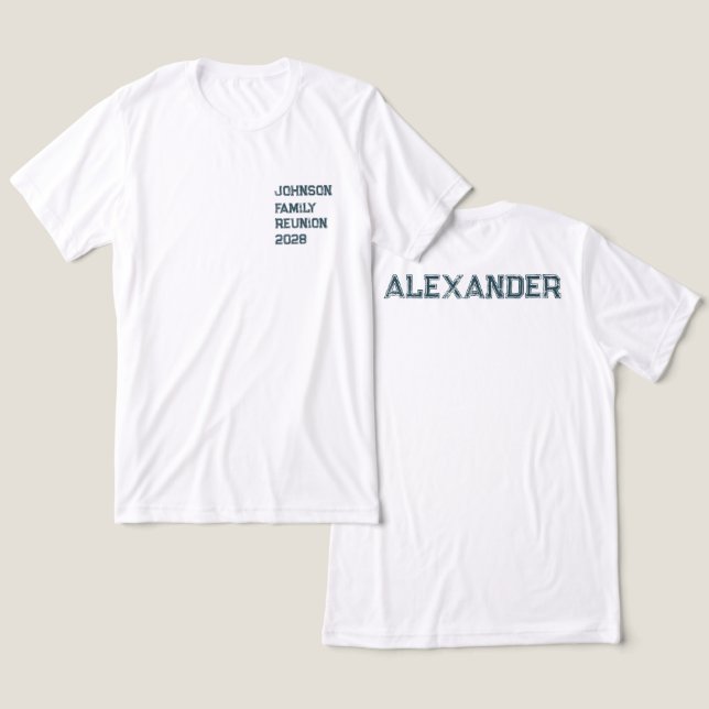 Personalised Family Reunion Green Pocket Design Tri-Blend Shirt (Design Front & Back)