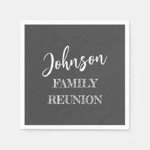 Personalised Family Reunion Grey Paper Napkin