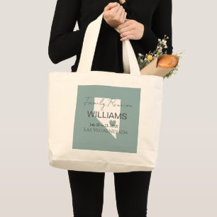 Personalised Family Reunion Nevada State Map Large Tote Bag