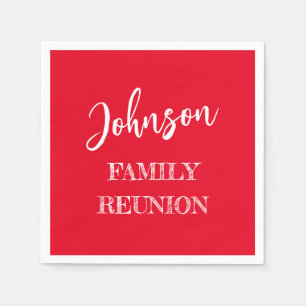 Personalised Family Reunion Red Paper Napkin
