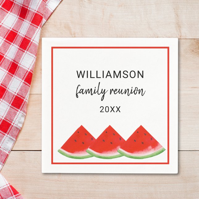 Personalised Family Reunion Red Watermelon Napkin (Creator Uploaded)
