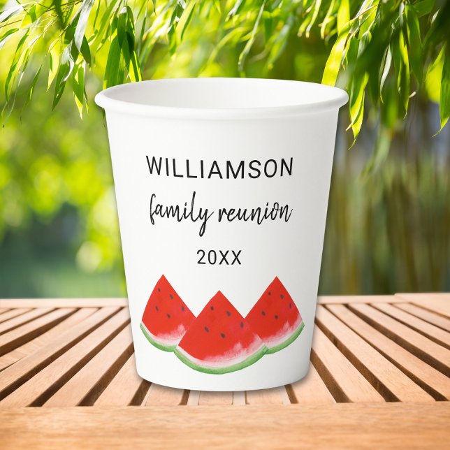 Personalised Family Reunion Red Watermelon Paper Cups (Creator Uploaded)