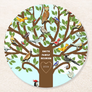 Personalised Family Reunion Round Paper Coaster