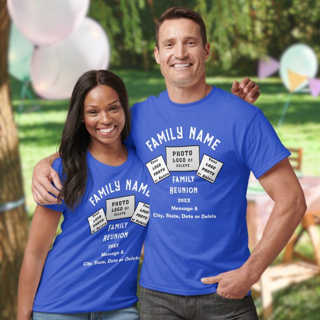 Personalised, Family Reunion Shirts with PICTURES (Personalized, Family Reunion Shirts with Pictures, or DELETE Photo Templates, Text. Family Reunion.)