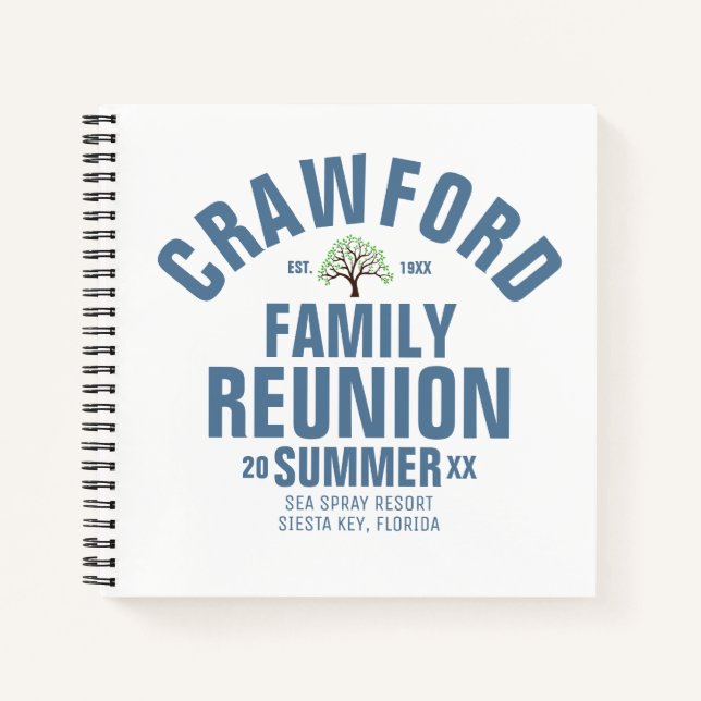 Personalised Family Reunion Spiral Notebook (Front)