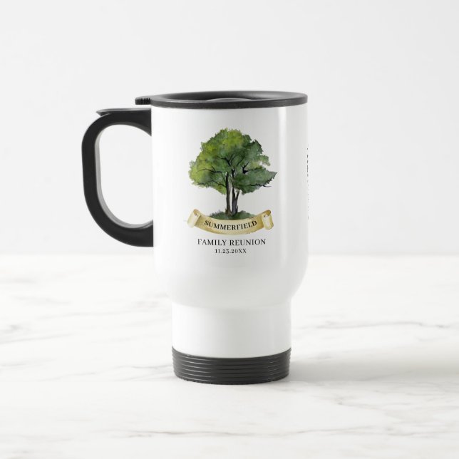 Personalised Family Reunion Tree Keepsake Travel Mug (Left)