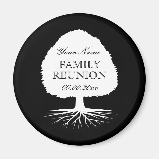 Personalised family reunion tree silhouette fridge magnet (Front)