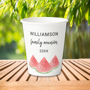 Personalised Family Reunion Watermelon Paper Cups