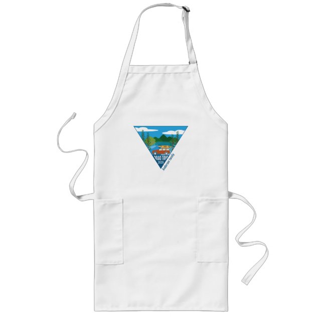 Personalised family Road trip into the mountain Long Apron (Front)