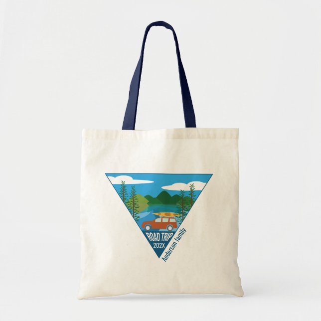 Personalised family Road trip into the mountain Tote Bag (Front)