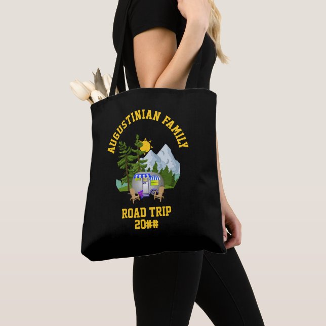 Personalised Family Road Trip Van Life Tote Bag (Close Up)