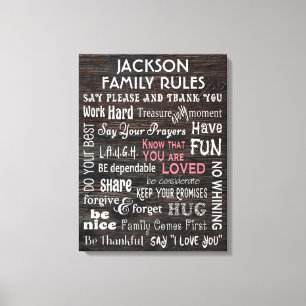 Personalised "Family Rules" Canvas Print