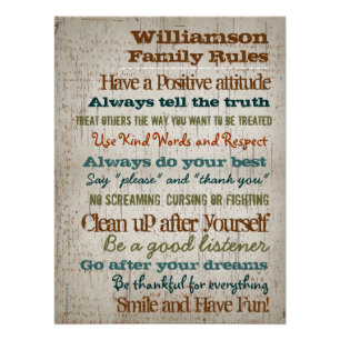 Personalised Family Rules House Sign