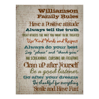 Personalised Family Rules House Sign